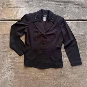Beaded sequins vintage black blazer size 4p